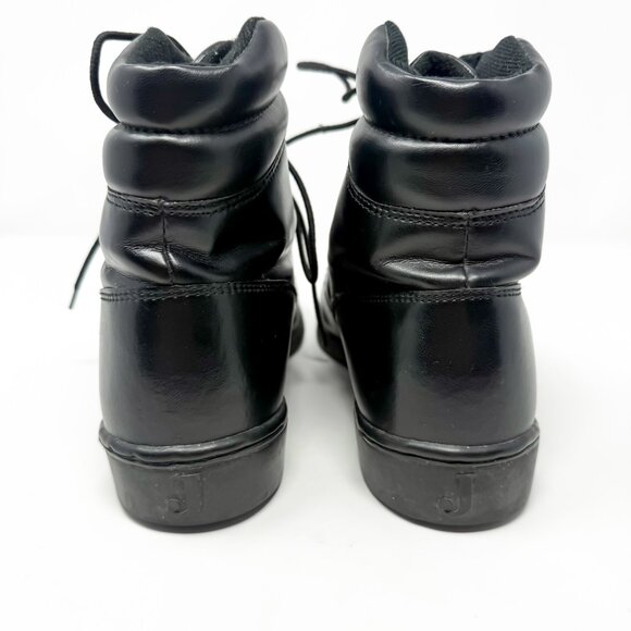 JUSTIN Basics Boots Womens 9.5B Black Leather Ankle Lace Up Roper JBL400 Vintage - Picture 4 of 11